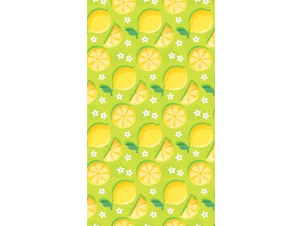 Plážová osuška LEMONS žlutá s citronovým motivem 100% mikrovlákno