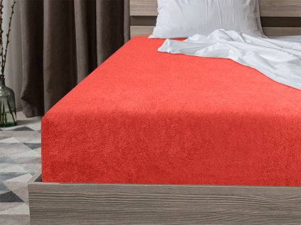 Froté prostěradlo EXCLUSIVE 200x220 cm v oranžové barvě