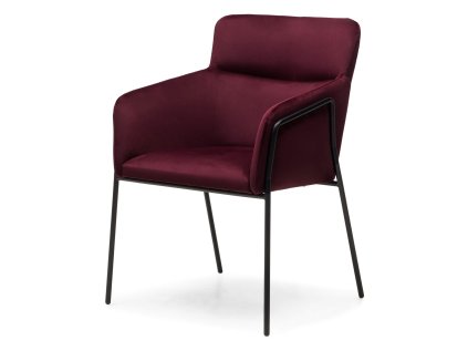 Elegantní jídelní křeslo HELSINKI VELVET vínové s jemným sametem