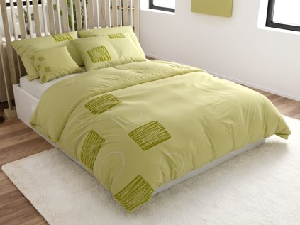 Světle zelené povlečení CALVYNA z jemného mikrosaténu