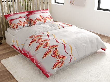 Bílo-červené povlečení SOFTURE z jemného mikrosaténu