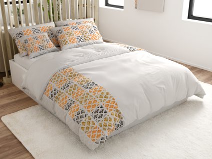 Povlečení z mikrosaténu ARVICO barevné s geometrickým vzorem