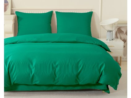 Luxusní povlečení z mikrovlákna LANTA zelené s jednoduchým stylem