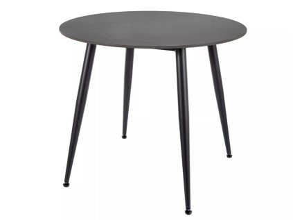 Designový kulatý jídelní stůl RION 90 cm s deskou z černého mramoru