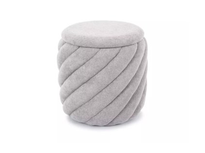 Moderní šedý taburet PELARO 42x42 cm s praktickým úložným prostorem