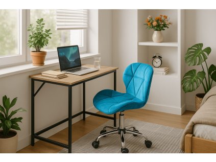 Pracovní set TAYLOR a AVOLA VELVET modré pro moderní domácí kancelář