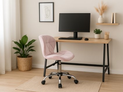 Praktický set do pracovny TAYLOR SONOMA a pudrově růžové křeslo AVOLA VELVET