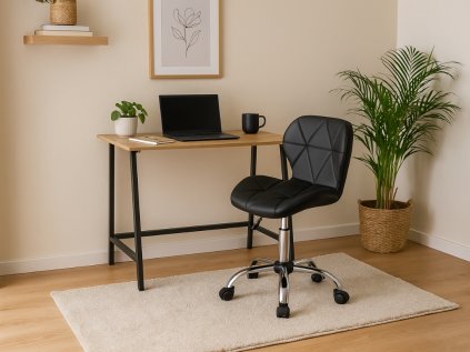 Stylový set do pracovny TAYLOR SONOMA a černé křeslo AVOLA z eko kůže