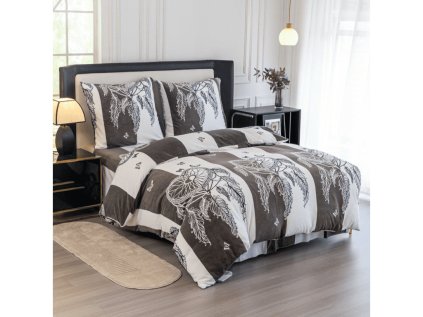 Mikroplüss ágyneműhuzat TIRSO szürke-fehér