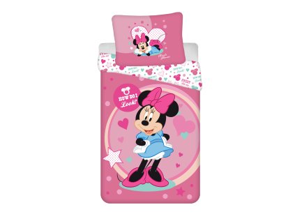 Růžové dětské povlečení MINNIE SWEET LIKE ME z mikrovlákna
