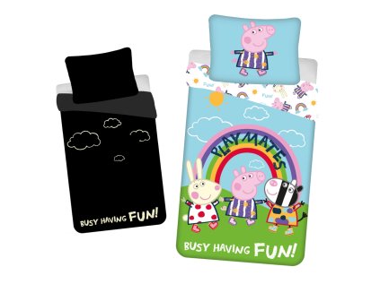 Barevné povlečení PEPPA PIG se svítícími obláčky ve tmě