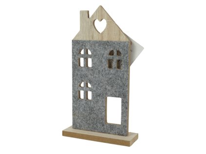 Vysoký domeček HEARTLY 21 cm z přírodního dřeva