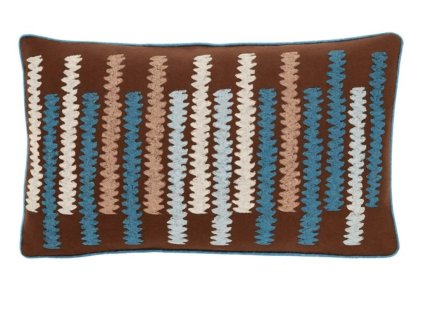 Dekorační povlak na polštář ORIN 30x50 cm hnědý s barevným vzorem