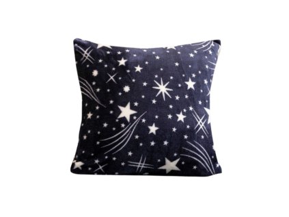 Mikroplyšový povlak STARLIGHT 45x45 tmavě modrý s hvězdami