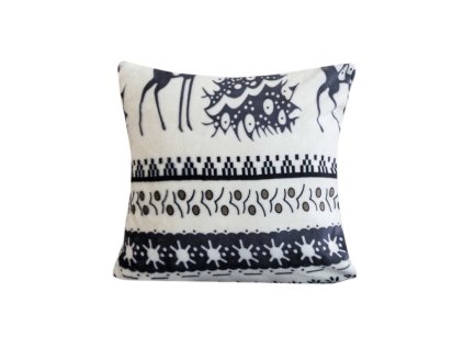 Mikroplyšový povlak WINTER DEER 45x45 šedý se sobem a vločkami