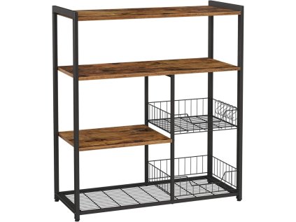 Kuchyňský regál TAYLOR 95x80 cm rustikálně hnědý s kovovou konstrukcí