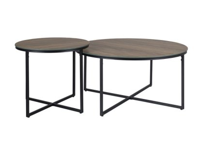 Sada 2 konferenčních stolků PALERMO I hnědá v industriálním stylu