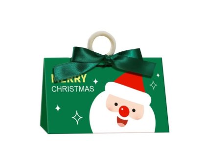 Vánoční dárková taška MERRY CHRISTMAS zelená 17x10x8,5 cm