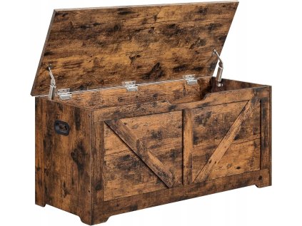 Úložný box TAYLOR 100x40 cm rustikálně hnědý s víkem