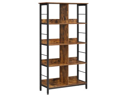 Knihovna TAYLOR 5 polic 149x80 cm rustikálně hnědá s kovovým rámem