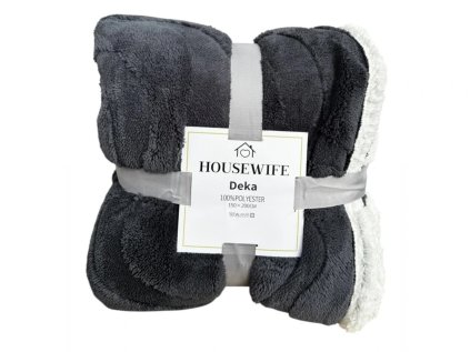 Luxusní beránková deka NESTIVE 150x200 cm tmavě šedá pro chladné večery