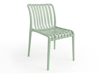 Moderní plastová židle TREGO zelená do interiéru i exteriéru