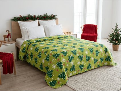 Ágytakaró CHRISTMAS TREE, zöld