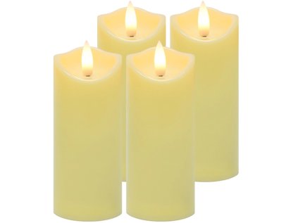 LED oszlopgyertya RUHHY 12,5 cm bézs, készlet 4 db