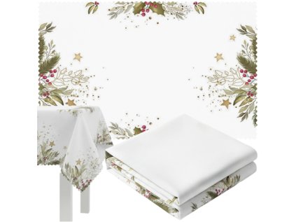Karácsonyi terítő WINTER TABLE 140x220 cm, fehér