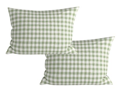 Zelené kostkované povlaky GRENTIS 40x60 cm ve venkovském stylu