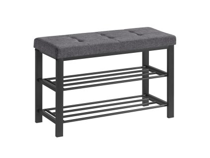 Botník s lavicí MOBRIX 81x49 cm černý se šedým sedákem