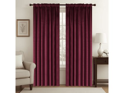 Vínový zatemňovací závěs VELVET 140x250 cm pro luxusní interiér
