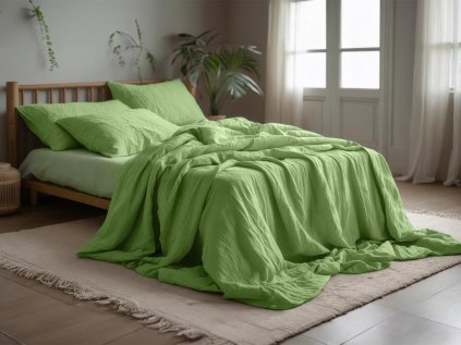 Světle zelené mušelínové povlečení MUSSARI z jemné bavlny