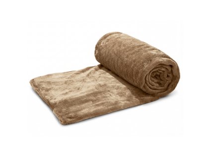 Mikroplyšová deka CALMI 150×200 cm hnědá – ideální pro domácí pohodu