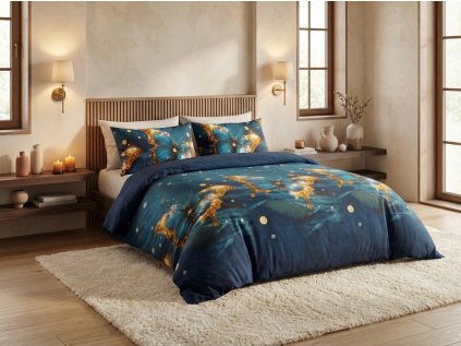 Povlečení z mikrovlákna MYSTIC BUTTERFLY modré