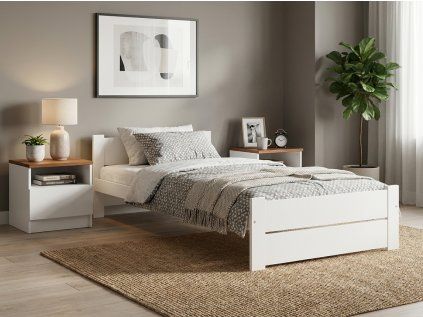 Postel IKAROS DOUBLE 80 x 200 cm, bílá