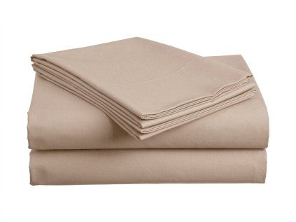 Bavlněné prostěradlo BASIC 200x220 cm béžové – extra jemné a prodyšné