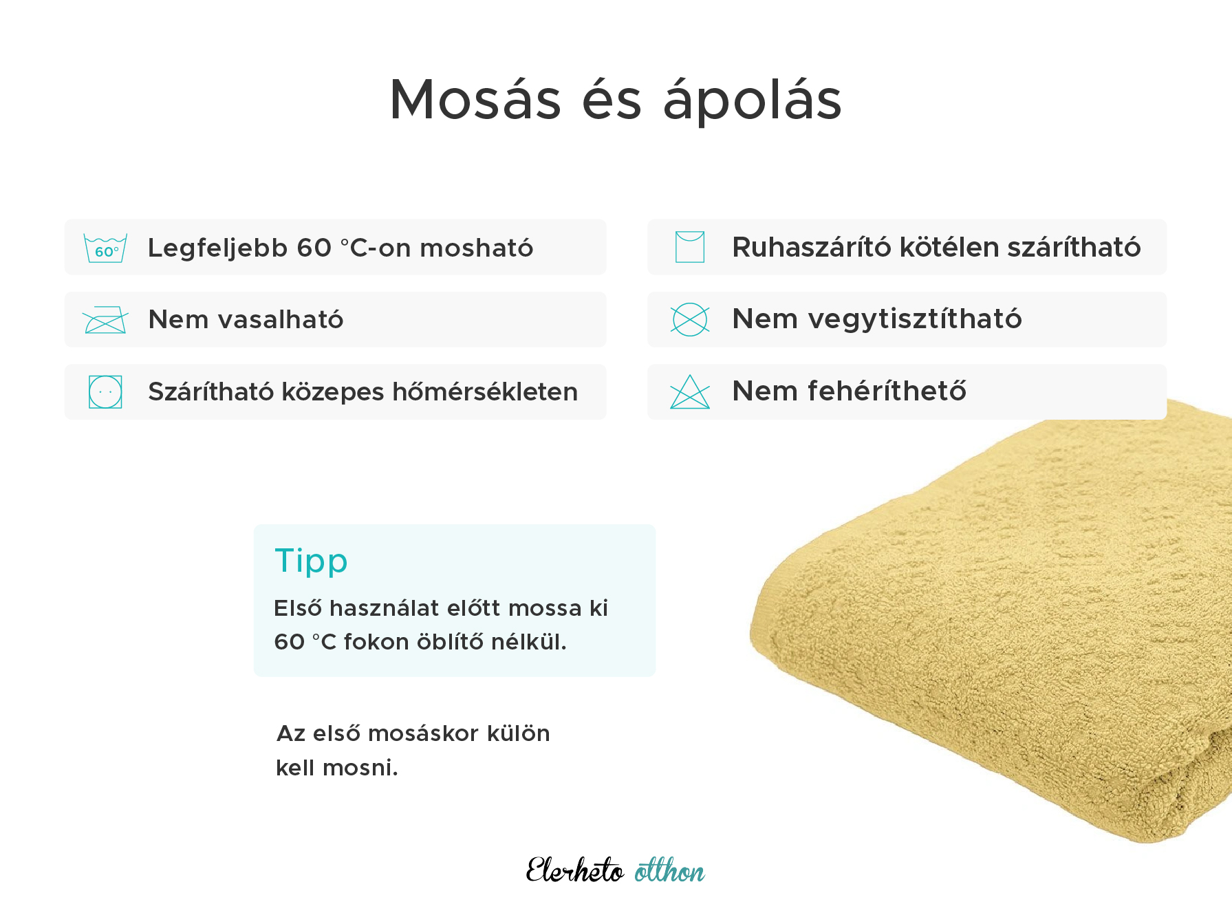 Basic sárga törölköző