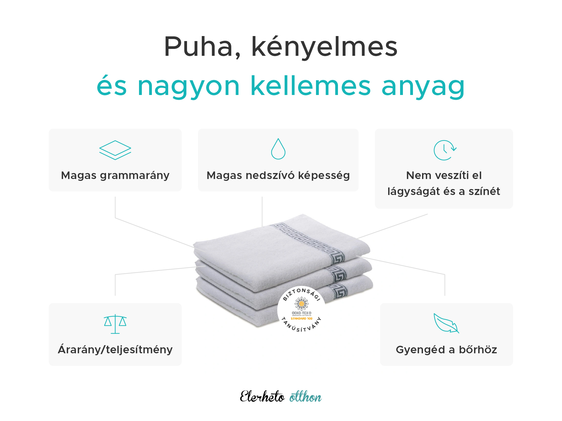 GREEK sötétkék fürdőlepedő