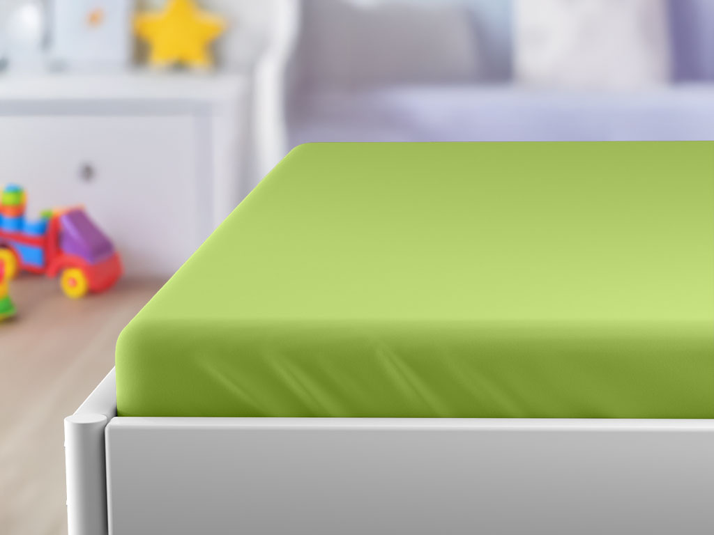 Jersey gyerek lepedő 60x120 cm zöld