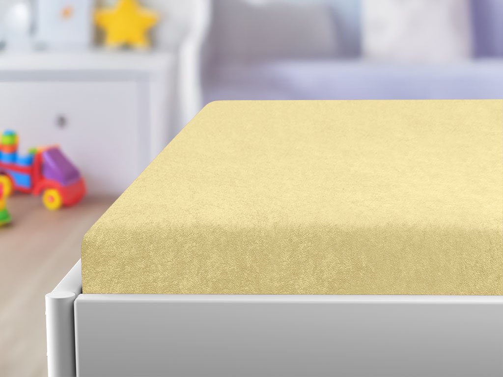 Gyerek frottír lepedő 70x140 cm sárga