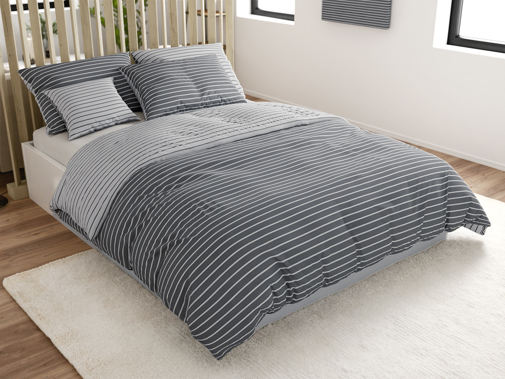 Caprivi szürke pamut ágyneműhuzat gombos Ágynemű mérete: 70x90 cm; 140x220 cm