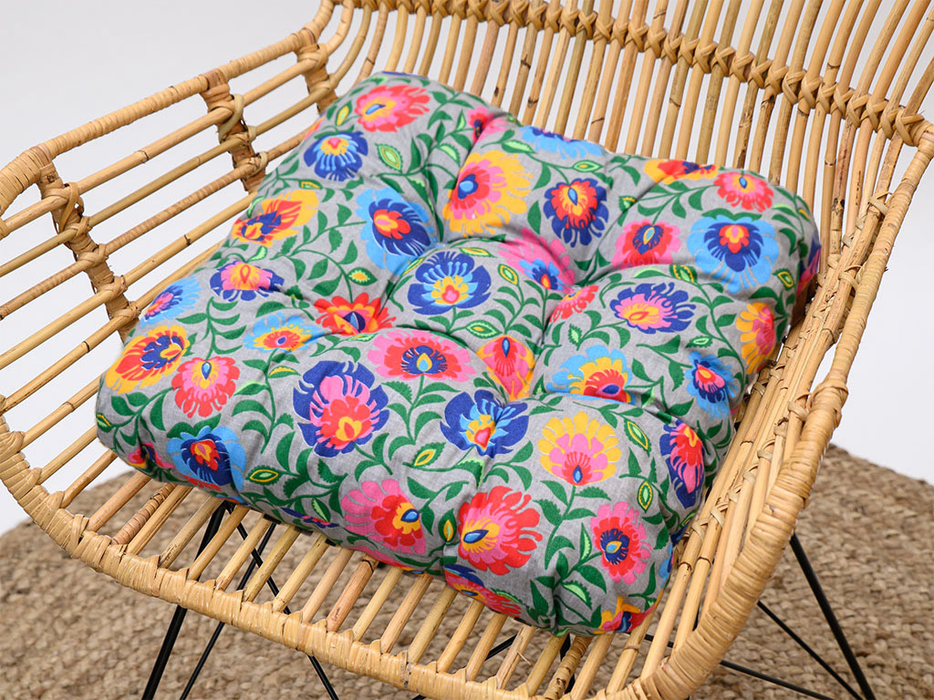 Soft Folklór világosszürke székpárna