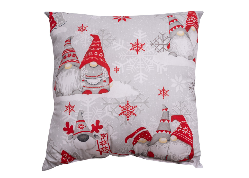 Karácsonyi manó piros díszpárna