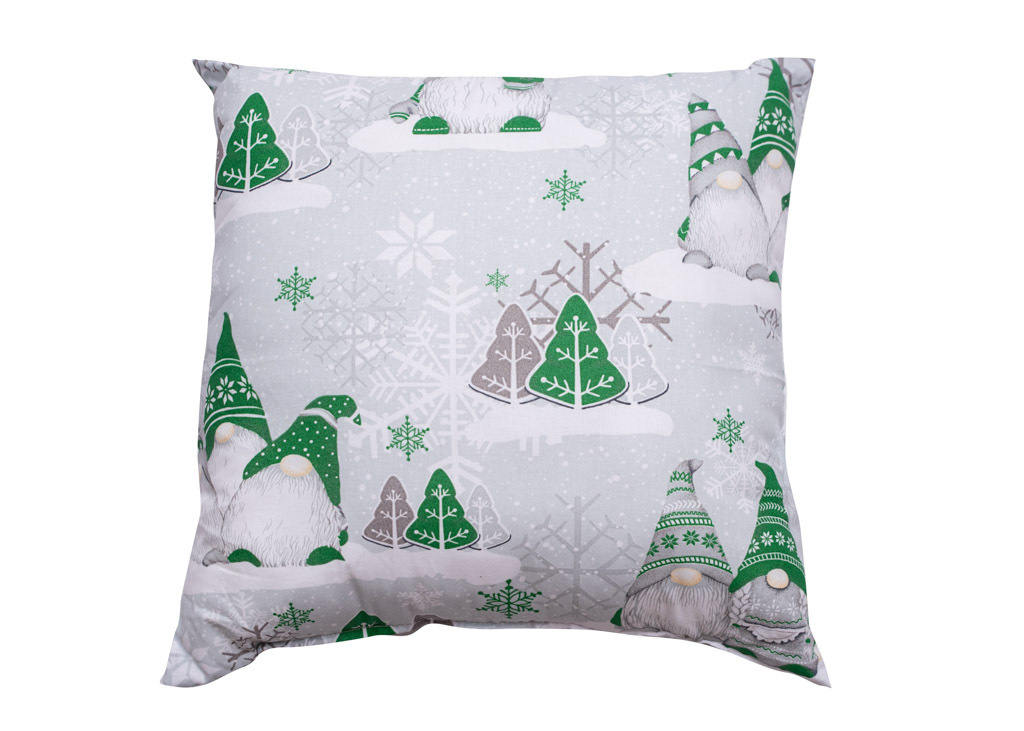 Karácsonyi manó zöld díszpárna