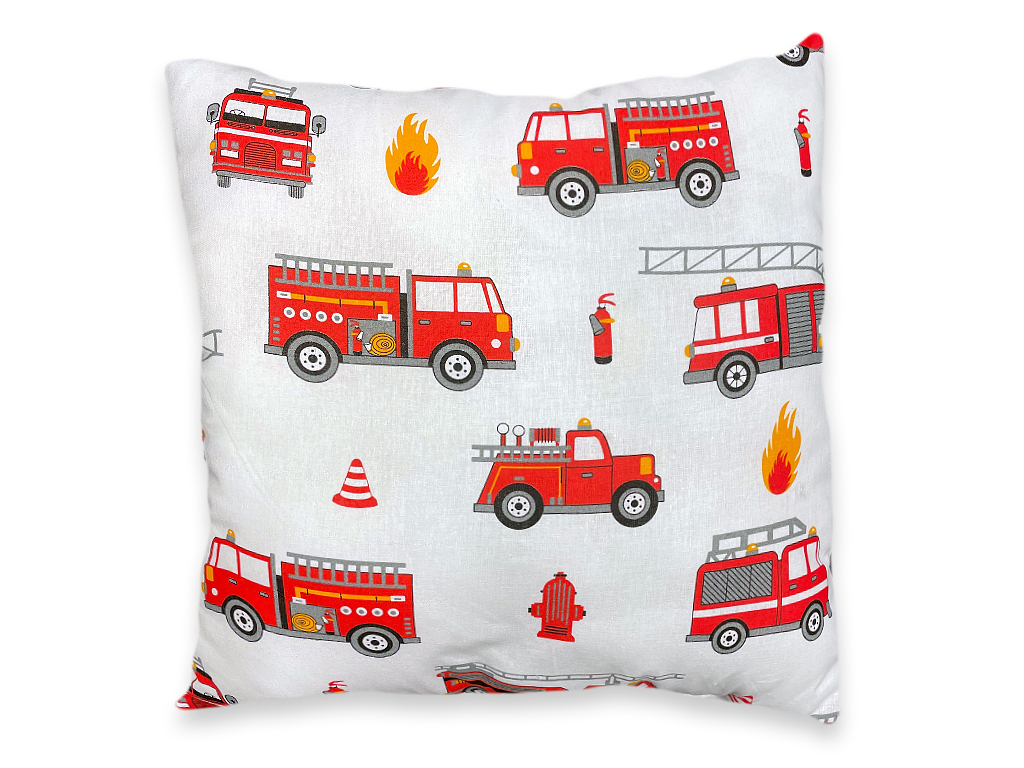 Tűzoltók piros díszpárna