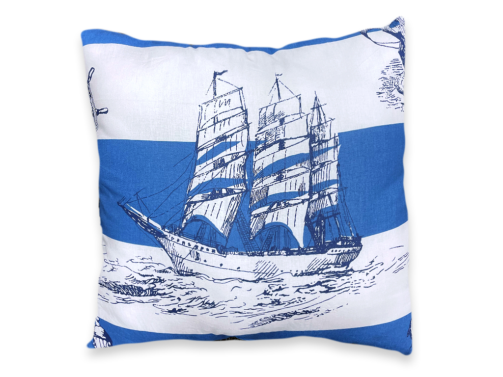 Vitorlás kék díszpárna