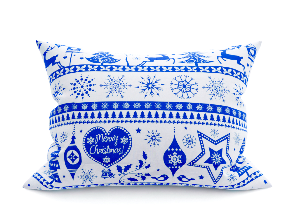 Karácsonyi kék párnahuzat 50 x 70 cm