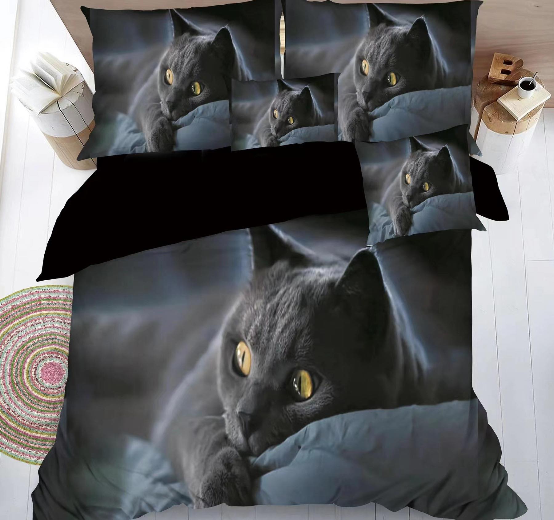 3D 7 részes ágyneműhuzat macska