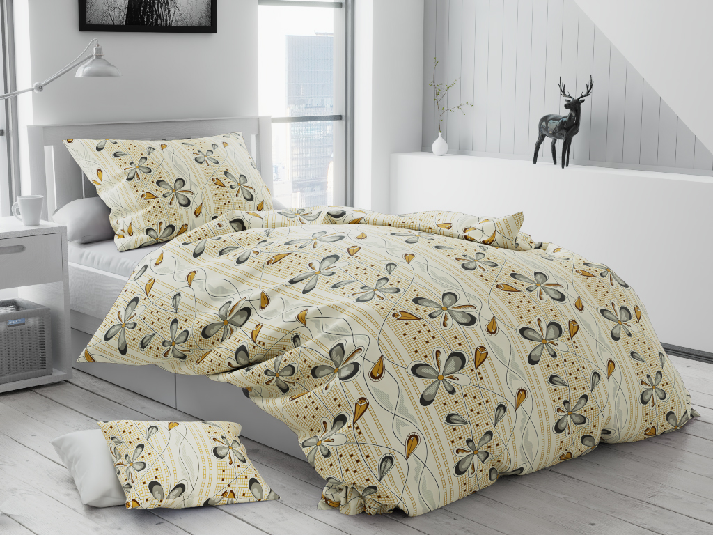 Dakar sárga flanel ágyneműhuzat + 40x50 cm párnahuzat ingyen